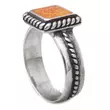 Kép 2/2 - Ezüst Gyűrű Narancsszínű Spiny Drágakő Intarziával és Fonott Díszítéssel
