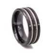 Fekete Titánium Karika Gyűrű Sodronnyal