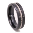 Fekete Titánium Karika Gyűrű Sodronnyal