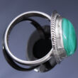 Sterling Ezüst Kaboson Gyűrű Malachittal