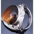 Kép 3/4 - Sterling Ezüst Kaboson Gyűrű Tigrisszemmel