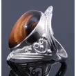 Kép 1/4 - Sterling Ezüst Kaboson Gyűrű Tigrisszemmel