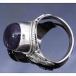 Sterling Ezüst Kaboson Gyűrű Ametiszttel