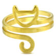 Nemesacél Aranyszínű Cica Gyűrű