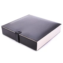 Luxus nyakláncos doboz - Fa és fekete műbőr