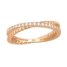 Sterling Ezüst Gyűrű Rose Gold Aranyozással Cirkóniával
