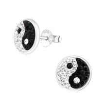 Sterling Ezüst Fülbevaló Yin-Yang Sterling Ezüst Fülbevaló Yin-Yang