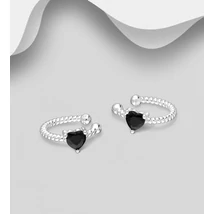 Sterling Ezüst Fülgyűrű Cirkónia Szívvel