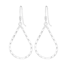 Sterling Ezüst Csavart Csepp Alakú Fülbevaló