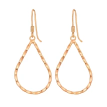 Sterling Ezüst Csavart Csepp Alakú Fülbevaló - Rose Gold Aranyozással