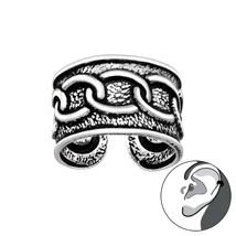 Sterling Ezüst Fülgyűrű Lánc Mintával