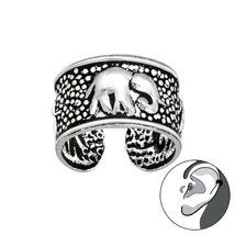 Sterling Ezüst Fülgyűrű Elefántos Mintával