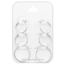 Sterling Ezüst Karikafülbevaló Szett Sterling Ezüst Karikafülbevaló Szett