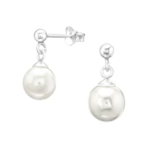 Sterling Ezüst Fülbevaló Gyönggyel