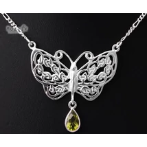 Ezüst Pillangó Nyaklánc Peridot Drágakővel Ezüst Pillangó Nyaklánc Peridot Drágakővel