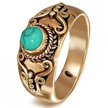 Bronz Pillangós Gyűrű Türkizzel