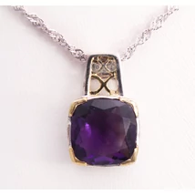 Ezüst Nyaklánc Ametiszt Drágakővel Ezüst Nyaklánc Ametiszt Drágakővel