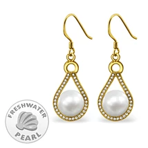 Sterling Ezüst Fülbevaló Gönggyel és Cirkóniával