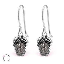 Sterling Ezüst Fülbevaló Kristállyal