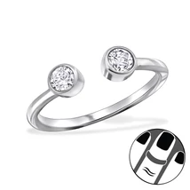 Sterling Ezüst Midi Gyűrű Kristállyal