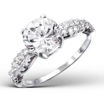 Elegáns Sterling Ezüst Gyűrű Cirkónia Kövekkel