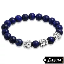 Lápisz Lazuli Köves Gumírozott Karkötő Nevető Buddhával