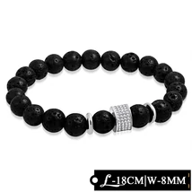 Obszidián Köves Gumírozott Karkötő