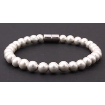 Mágneses Hematit Karkötő Gyöngyház Bevonattal