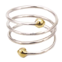 Mágneses Spirál Gyűrű Ezüst és Arany Bevonattal