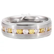 Titánium Karika Gyűrű Cirkónia Kövekkel Titánium Karika Gyűrű Cirkónia Kövekkel