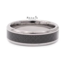 Titánium Karikagyűrű Szénszálas Intarziával