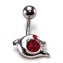 Nemesacél és Ezüst Piercing Cirkóniával - Delfin Nemesacél és Ezüst Piercing Cirkóniával - Delfin