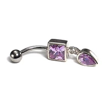 Nemesacél és Ezüst Piercing Cirkóniával