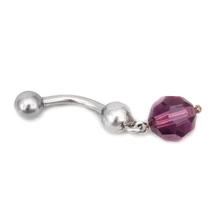 Nemesacél és Ezüst Piercing Lila Gömbbel Nemesacél és Ezüst Piercing Lila Gömbbel