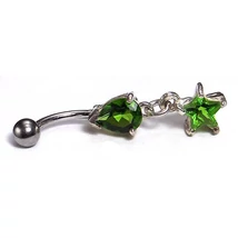 Nemesacél és Ezüst Piercing Cirkóniával