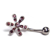 Nemesacél és Ezüst Piercing Cirkóniával - Virág Nemesacél és Ezüst Piercing Cirkóniával - Virág