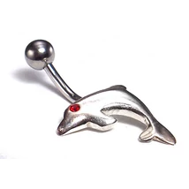 Nemesacél és Ezüst Piercing Cirkóniával - Delfin Nemesacél és Ezüst Piercing Cirkóniával - Delfin
