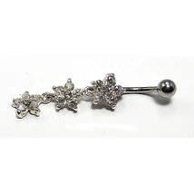 Nemesacél és Ezüst Piercing Cirkóniával - Csillag Nemesacél és Ezüst Piercing Cirkóniával - Csillag