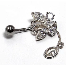 Nemesacél és Ezüst Piercing Cirkóniával - Pillangó Nemesacél és Ezüst Piercing Cirkóniával - Pillangó