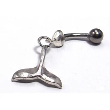 Nemesacél és Ezüst Piercing - Delfin