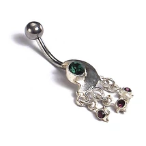 Nemesacél és Ezüst Piercing Cirkóniával - Hold Nemesacél és Ezüst Piercing Cirkóniával - Hold