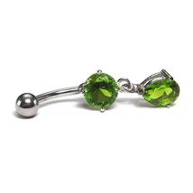 Nemesacél és Ezüst Piercing Cirkóniával