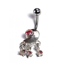 Nemesacél és Ezüst Piercing Cirkóniával