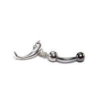 Nemesacél és Ezüst Piercing - Delfin