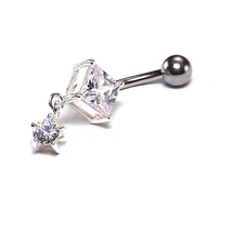 Nemesacél és Ezüst Piercing Cirkóniával