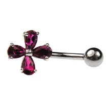 Nemesacél és Ezüst Piercing Cirkóniával - Virág Nemesacél és Ezüst Piercing Cirkóniával - Virág