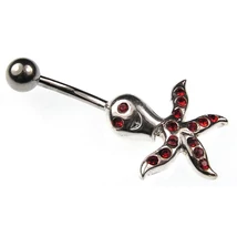 Nemesacél és Ezüst Piercing Cirkóniával - Polip Nemesacél és Ezüst Piercing Cirkóniával - Polip