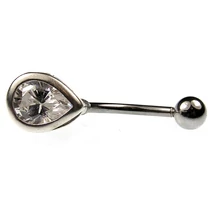 Nemesacél és Ezüst Piercing Cirkóniával