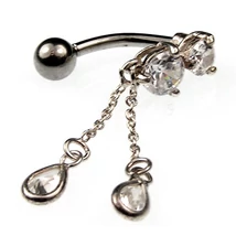 Nemesacél és Ezüst Piercing Cirkóniával