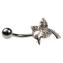 Nemesacél és Ezüst Piercing Cirkóniával - Kolibri